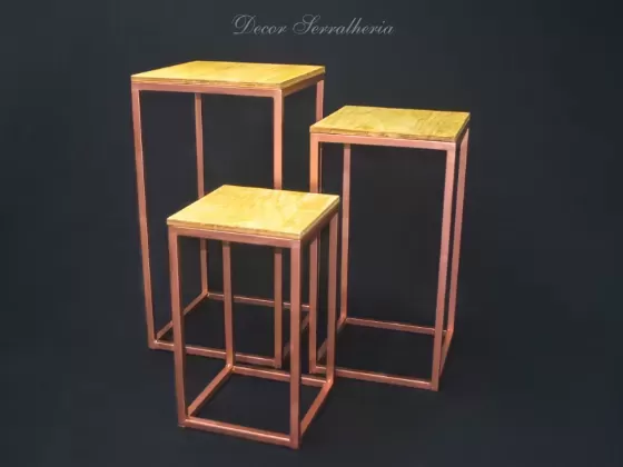 Mesas assimétricas Conjunto Supreme - 3 peças - rose gold